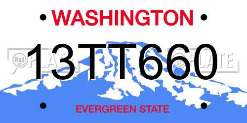13TT660 Washington License Plate