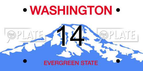 14 Washington License Plate