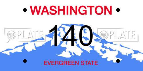 140 Washington License Plate