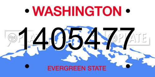 1405477 Washington License Plate