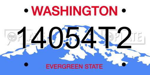 14054T2 Washington License Plate