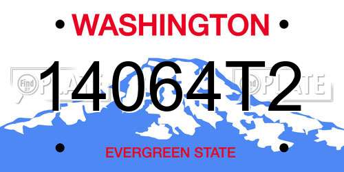 14064T2 Washington License Plate