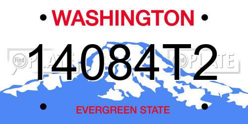 14084T2 Washington License Plate