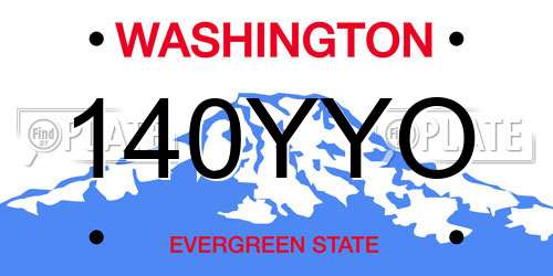 140YYO Washington License Plate