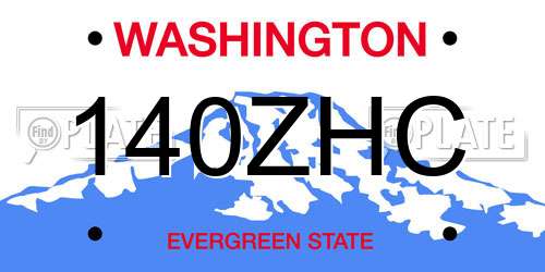 140ZHC Washington License Plate
