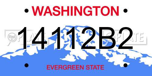 14112B2 Washington License Plate