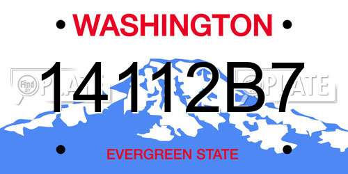 14112B7 Washington License Plate