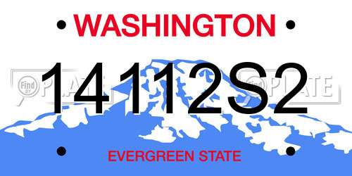 14112S2 Washington License Plate