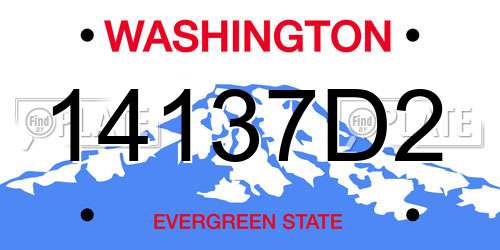 14137D2 Washington License Plate