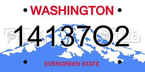14137O2 Washington License Plate
