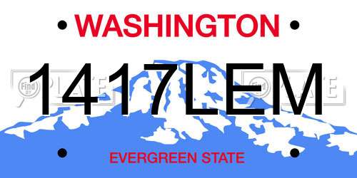 1417LEM Washington License Plate