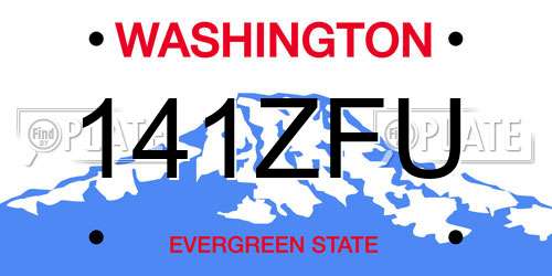 141ZFU Washington License Plate