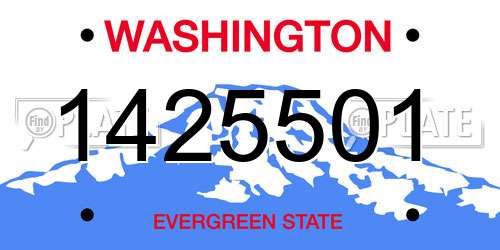1425501 Washington License Plate