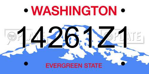 14261Z1 Washington License Plate