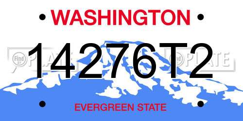 14276T2 Washington License Plate