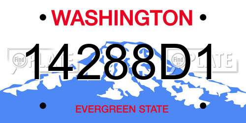 14288D1 Washington License Plate