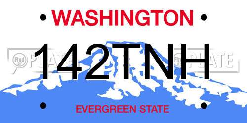 142TNH Washington License Plate