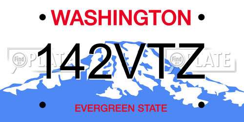 142VTZ Washington License Plate
