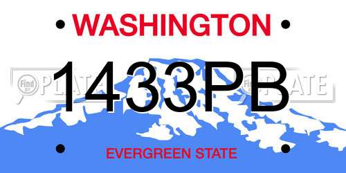 1433PB Washington License Plate
