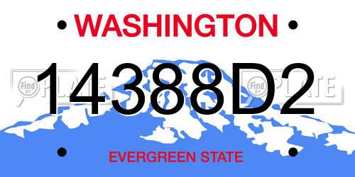 14388D2 Washington License Plate