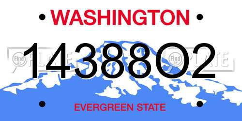 14388O2 Washington License Plate