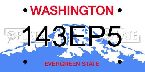 143EP5 Washington License Plate