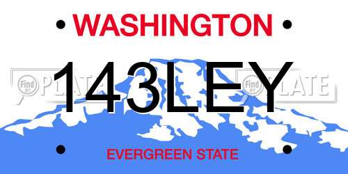 143LEY Washington License Plate