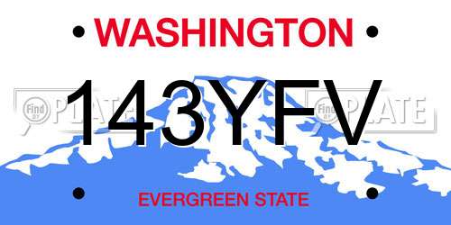 143YFV Washington License Plate