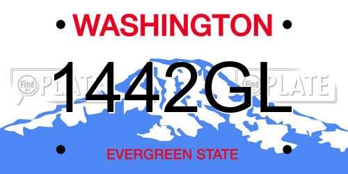 1442GL Washington License Plate