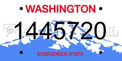 1445720 Washington License Plate