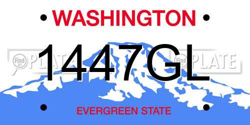 1447GL Washington License Plate