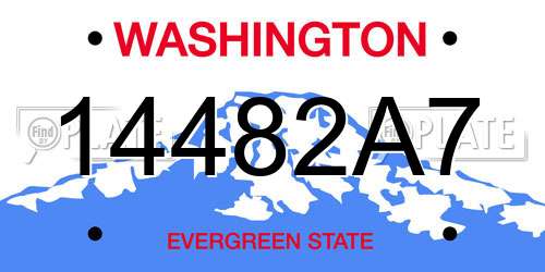 14482A7 Washington License Plate