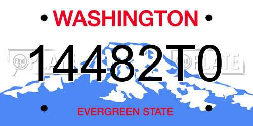 14482T0 Washington License Plate