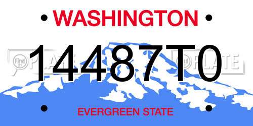 14487T0 Washington License Plate