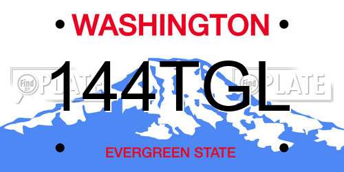 144TGL Washington License Plate