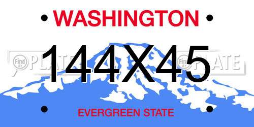 144X45 Washington License Plate