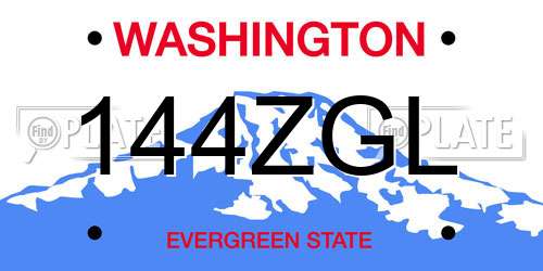 144ZGL Washington License Plate