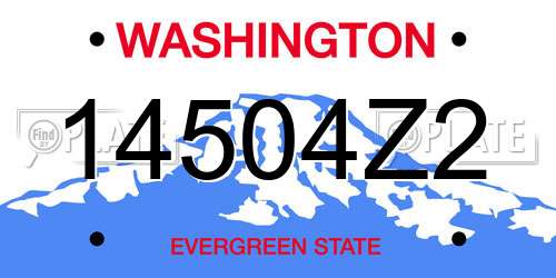 14504Z2 Washington License Plate