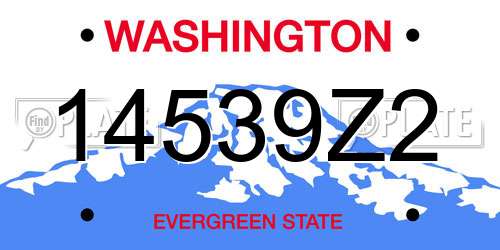 14539Z2 Washington License Plate