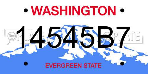 14545B7 Washington License Plate