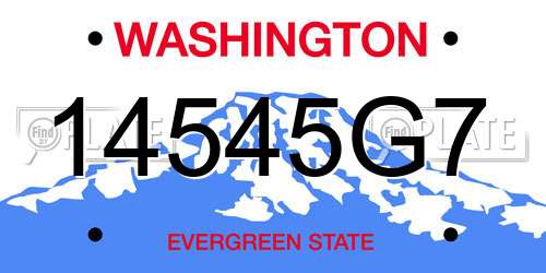 14545G7 Washington License Plate