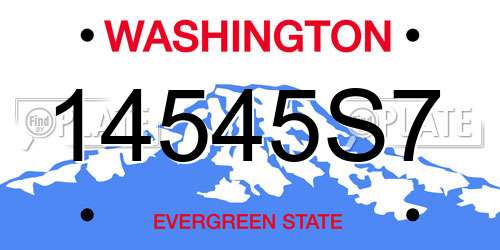 14545S7 Washington License Plate