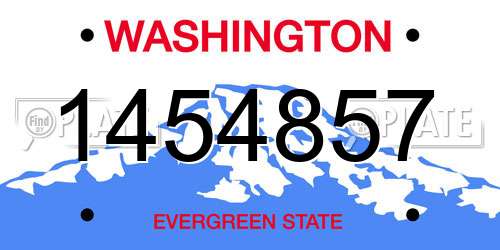 1454857 Washington License Plate