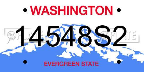 14548S2 Washington License Plate