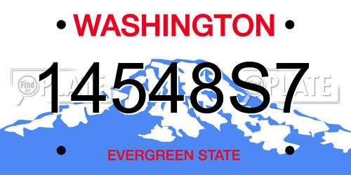 14548S7 Washington License Plate