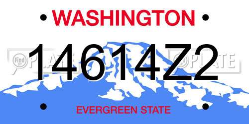 14614Z2 Washington License Plate