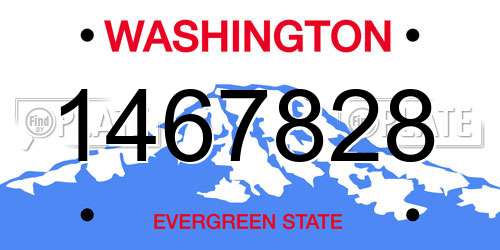 1467828 Washington License Plate