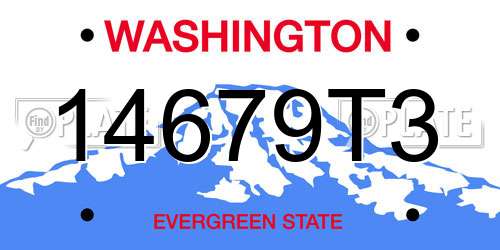 14679T3 Washington License Plate