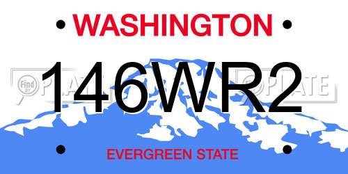 146WR2 Washington License Plate