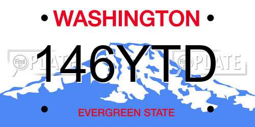 146YTD Washington License Plate